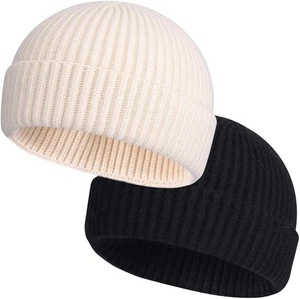 Unisex knit beanie hat 100% acrylic <b>winter</b> <b>cap</b> Cuffed beanie with pom pom Casual style gray beanie - Product Image 2