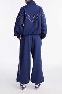 Nueva Llegada, Conjunto Cortavientos Impermeable Casual de Otoño para Mujer, Unisex, con Líneas de Color Azul Oscuro, Ropa Deportiva, Personalizado con Impresión - Product Image 2