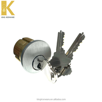 Serrure à mortaise King US26D MC118 en chrome satiné, cylindre à 6 goupilles, jeu de clés en laiton, 3 clés, entraxe 60mm, sécurité de porte, logiciel SC, logo personnalisé