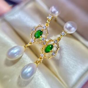 Pendientes Largos de Doble Perla de Alta Calidad, Plata S925 de Zhuji y Perlas Dulces de Agua Dulce, Joyería Fina - Product Image 1