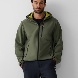 Chaqueta Softshell Personalizada para Hombre, con Capucha, Informal, para Exteriores, Resistente al Viento, con Cierre Frontal, Bolsillos Utilitarios, Ligera y Resistente a la Intemperie - Product Image 1