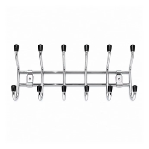 Premium Single Tier <b>Hook</b> <b>Rack</b> <b>Wall</b> Mounted Clothes Towel Coat Hanger Space Saving Organizer for Bathroom Wardrobe Entryway Home - Product Image 1