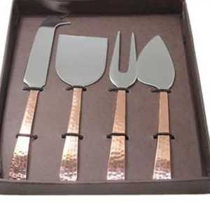 Juego de Cuchillos para Queso de Acero Inoxidable con Mango de Cobre Martillado, Moderno Juego de 4 Piezas para Tabla de Servir en la Cocina - Product Image 6