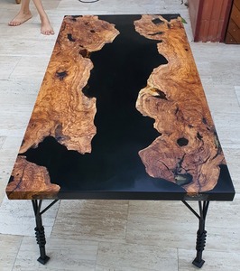 Table à manger en bois époxy moderne, écologique et durable, mobilier pour la maison, idéale pour la salle à manger et l'entrée - Product Image 2