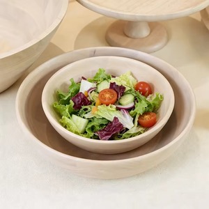 Bol à salade et de service en bois poli fait main, design moderne et écologique pour la cuisine et la salle à manger - Product Image 4
