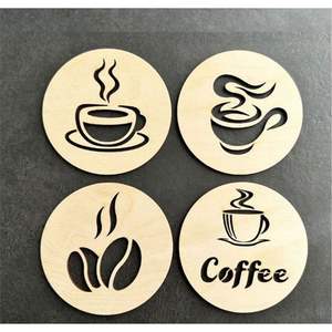 Ensemble de 6 sous-verres en MDF durable avec support, design créatif en feuille de palmier ajourée, cadeau d'entreprise et souvenir de mariage en gros - Product Image 5