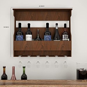 Walnut Wood Luxury 20-Bottle Wine Cabinet - Handcrafted Wholesale Storage - Product Image 2