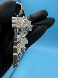 จี้พระเยซูฮิปฮอปเงินแท้ 925 ประดับเพชรโมอิสซาไนต์ VVS งานสั่งทำพิเศษ เครื่องประดับคริสเตียน ผ่านการทดสอบเพชร - Product Image 3