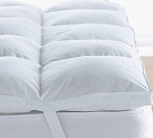 Protège-matelas matelassé rafraîchissant blanc en polyester 400TC, toutes saisons, lavable, pour usage domestique et hôtelier, teinture unie - Product Image 3