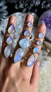 Rainbow Moonstone <b>Silver</b> Ring 925 Sterling <b>Silver</b> Ring <b>Solid</b> 925 Sterling <b>Silver</b> - Product Image 2