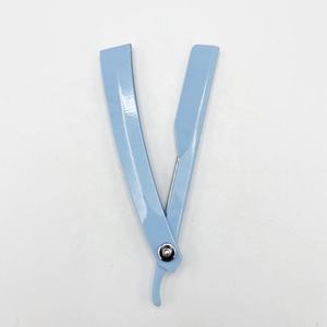 Rasoir de rasage de barbier manuel bleu ciel professionnel rasoir de sécurité jetable unique de haute qualité personnalisé en acier inoxydable durable - Product Image 1