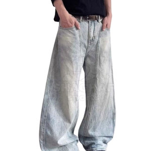 Pantalon Baggy Coupe Droite Taille Moyenne 100% Coton Écologique Tissu Respirant Léger Confortable Décontracté Usage Quotidien Coupe Ample - Product Image 3