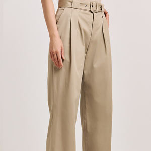 Pantalones de Mujer de Algodón de Alta Calidad, Corte Acampanado, Elegantes, de Cintura Alta, Pierna Ancha, al por Mayor, Ropa Casual de Oficina y Urbana para Mujer - Product Image 6