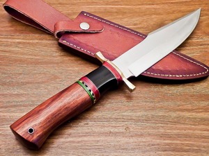 มีดโบวี่แบบดรอปพอยต์ รุ่น FH-83 ของ Viking Art ผลิตด้วยมือ คุณภาพระดับอุตสาหกรรม ด้ามทำจากเขาสัตว์และไม้ พร้อมปลอกหนัง - Product Image 4