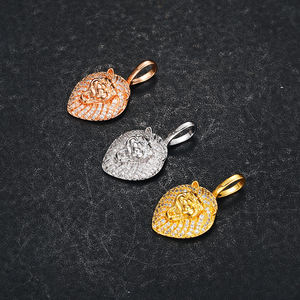 18K Gold Plated Lion Head Pendant With Crystal Rhinestones Micro Insert Hiphop <b>Charm</b> Unisex Animal Themed Jewelry Gift - Product Image 3