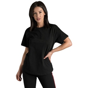 Vente en gros 100% coton coupe régulière poids lourd (240g) respirant col rond manches courtes décontracté été T-Shirts numérique femmes - Product Image 1
