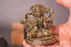 Large Brass Lord Statue | Handmade Metal Handicraft Modern Pop Art Eco-Friendly Durable Hindu God <b>Tabletop</b> Birthday Home Temple - Product Image 2