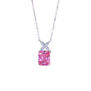Collier tendance en argent avec pendentif brillant en moissanite pour femme, idéal pour les mariages, les fiançailles, les fêtes et le bureau - Product Image 2