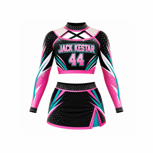 Ensemble d'uniformes de pom-pom girls personnalisés haut de gamme avec haut et jupe sublimés, vêtements de performance pour l'esprit d'équipe pour les écoles, les clubs et les équipes - Product Image 1