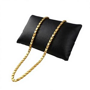 Chaîne en or massif 22 carats, motif lotus, 30 grammes, bijoux de corps en or véritable, unisexe, taille ajustable, pour un usage quotidien - Product Image 1