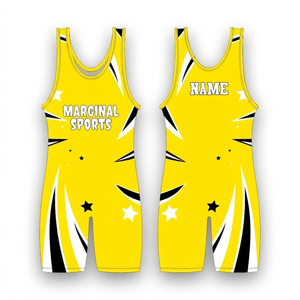 Traje de Lucha Libre para Hombre en Material Elástico, Singlet Profesional de Lucha Libre con Diseños Sublimados, Nombre del Equipo y Números, Uniformes de Lucha Libre - Product Image 3