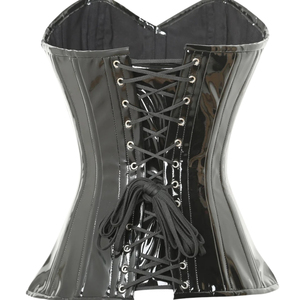 Robe moulante corset sans bretelles en cuir PU noir avec jarretelles, tenue de club pour adultes - Product Image 4