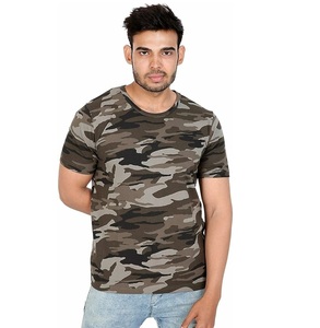 T-shirt pour homme en vente flash, 100% coton respirant, camouflage, nouveau design, impression par sublimation, manches courtes, col en V, t-shirt camouflage - Product Image 5