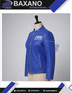 Veste en cuir bleu premium Zeta Phi Beta Sorority avec lettres grecques pour les membres de la sororité et de la fraternité ZPB, veste pour femmes - Product Image 6