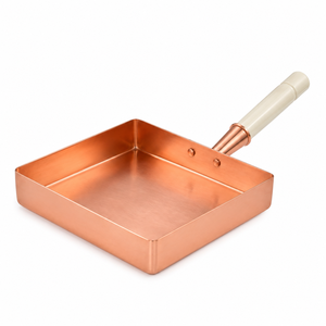 Sartén Cuadrada de Cobre Puro Hecha a Mano para Tamagoyaki, Sartén de Cobre con Mango de Madera, Sartén Japonesa para Omelette, Sartén Antiadherente, OEM ODM - Product Image 1