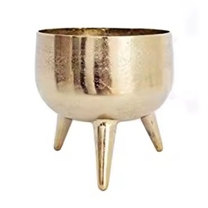 Artistic Metal Planter with Unique Sculptural Design for Statement Decor Matte Finish Iron Flower <b>Pot</b> for Scandinavian Style - Product Image 3