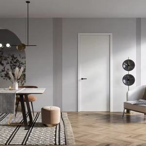 Porte en MDF à grain de bois, résistante à l'humidité et insonorisée, pour hôpital, chambre, salon, cuisine, intérieur en PVC bois avec cadre de porte - Product Image 2