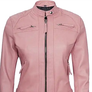 Blouson Moto Rose Universitaire Coupe Slim Fermeture Éclair Longueur Standard Unisexe Veste de Motard Tendance Vêtement d'Extérieur Moto - Product Image 2