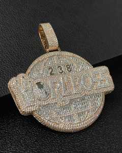 High Quality Fine Customizable GRA Certified Hip Hop Iced 925 Sterling <b>Silver</b> Gold Plated Moissanite Number Name <b>Initial</b> <b>Pendant</b> - Product Image 3