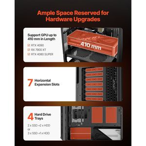Boîtier d'ordinateur de jeu pleine tour pour carte mère E-ATX 3 ventilateurs PWM Boîtier PC pour joueurs - Product Image 5