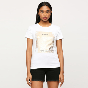 T-shirt d'été en coton à col rond pour femme avec appliques, manches courtes, pour le fitness et la gym, haute qualité, pas cher - Product Image 1