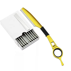 Wholesale Leaf Design Serrated Straight Razor Stainless Steel Foldable <b>Barber</b> Shaving Tool Custom Logo OEM for Men - Product Image 1
