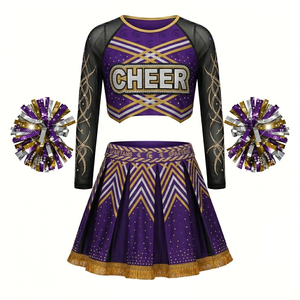 Uniforme de Porristas al por Mayor OEM, Nombre del Equipo de Porristas y Baile All Star, Tela Brillante, Alta Elasticidad, Logotipo Personalizado - Product Image 1