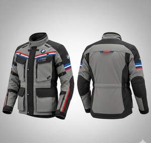 Veste en textile Cordura imperméable à 3 couches pour homme Bm GTX, noir/gris, protection CE, pour moto GS Rallye Touring/Offroad - Product Image 2