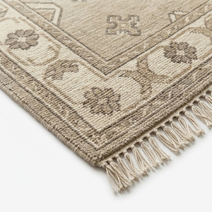 Beige Wool/Cotton Persian Style Floral Pattern Area Rug Soft Fringe Non-Slip <b>Washable</b> Floor Mat Home Decor - Product Image 6