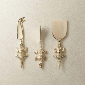 Trancheuse à fromage en acier inoxydable, manche en marbre royal, argenterie, design Portugal, éplucheur et trancheuse à fromage - Product Image 5