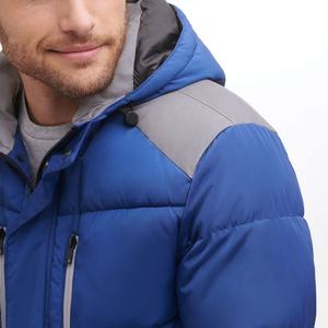Men's Custom Logo Winter <b>Jacket</b> Fashion Puffer Stand Collar Breathable Heated <b>Quilted</b> Leather Padded Hood <b>Pattern</b> for Winter - Product Image 3