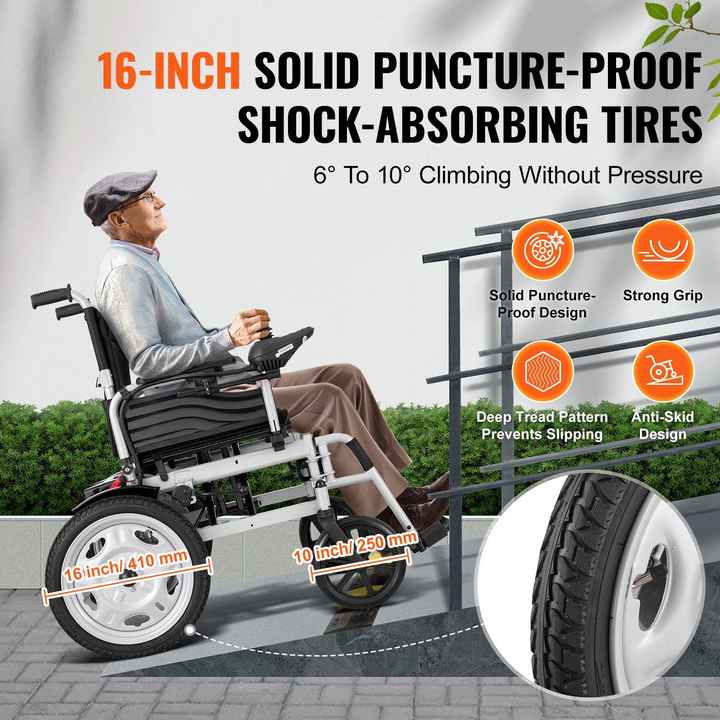 Lightweight 17.5in Width Electric Wheelchair for Adults Seniors Foldable Motorized Power Chair 12.5Miles Range 265 Lbs Weight