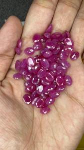 Lot de pierres précieuses en rubis africain naturel de 218,60 ct, pierres rouges ovales, pierres en vrac pour la fabrication de bijoux, certifiées GIA - Product Image 4