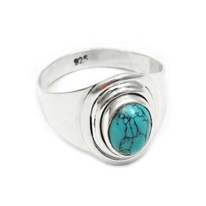 Handmade 925 Sterling Silver <b>Ring</b> Comes With Oval Cut Natural <b>Turquoise</b> Gemstone Classic Bezel Set Gemstone Bohemian <b>Ring</b> - Product Image 1