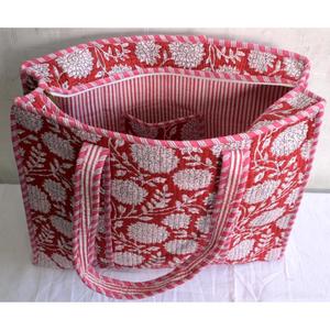 Sac fourre-tout en coton fait main indien, imprimé floral, sac à bandoulière matelassé, sac de shopping bohème pour femmes - Product Image 3