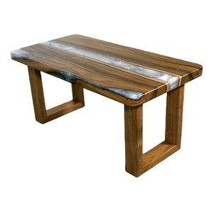 Mesa de comedor de madera Natural 2025 con patas sólidas decorativas de resina epoxi, juegos de comedor y sala de estar artesanales de Metal para exteriores - Product Image 5