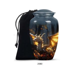 Urne funéraire Dragon de la Forêt pour adultes, homme et femme, urne commémorative pour cendres de maman et de papa, urne décorative bleue - Product Image 6