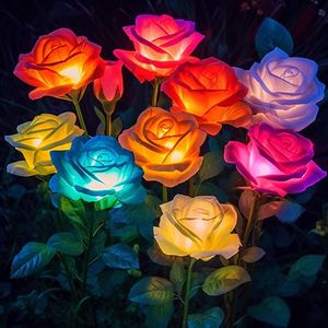 Set di 4 Luci Solari da Giardino Impermeabili per Decorazione Esterna e Illuminazione Murale - Product Image 1