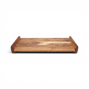 Bandeja de Servir Rústica de Madera de Acacia Natural, Plato Rectangular de Madera para Servir Alimentos, Decoración del Hogar, Bodas, Diwali, Resistente al Calor - Product Image 1