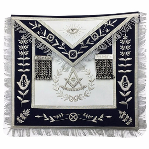 Masonic Grand Master Embroidered Satin Apron With Gold Bullion Adjustable Belt Snack <b>Set</b> Backing & Pocket Best Quality - Product Image 1